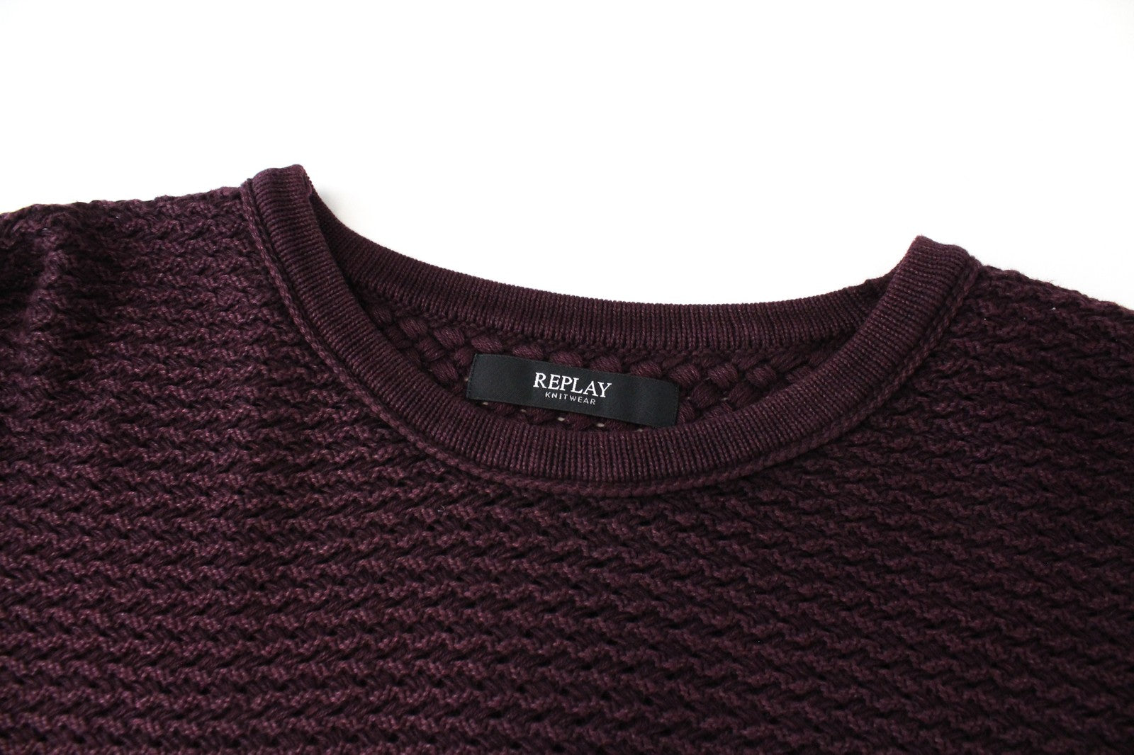 REPLAY Knitwear Women's Dress XS Jumper Dress Tight-Knitted Burgundy Slim Fit