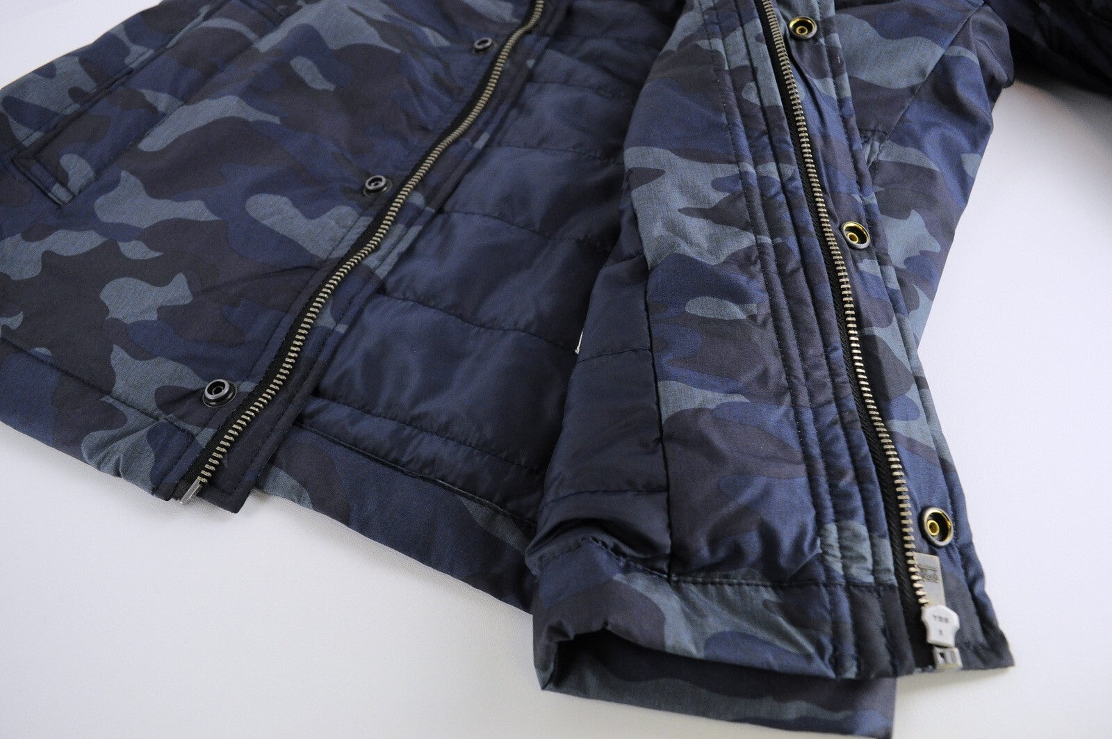 SCOTCH & SODA  Couture Mens Jacket S Military Blue Lined Hooded Snaps