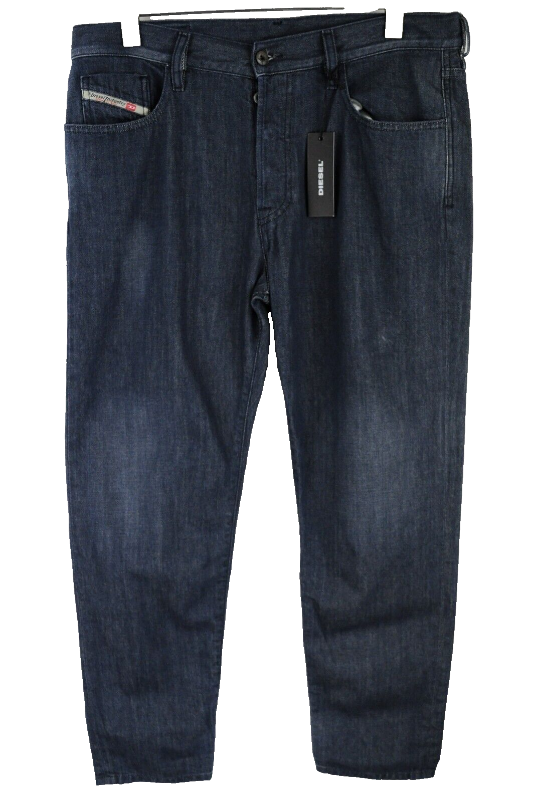 DIESEL Mharky 088AC vyriški džinsai W34 Slim su sagomis, mėlyni, skalbti 