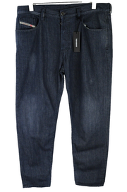 DIESEL Mharky 088AC vyriški džinsai W34 Slim su sagomis, mėlyni, skalbti 