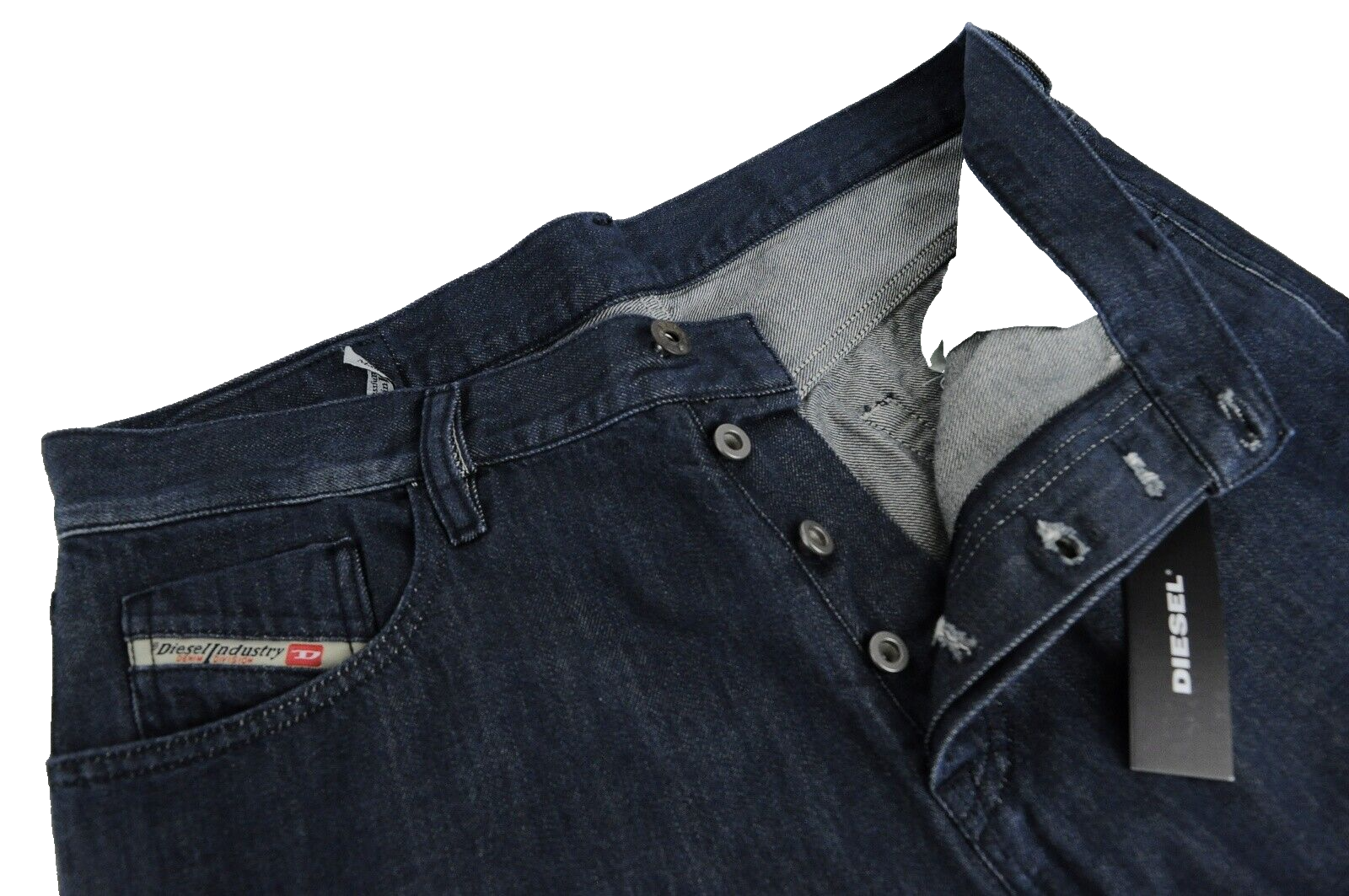 DIESEL Mharky 088AC vyriški džinsai W34 Slim su sagomis, mėlyni, skalbti 