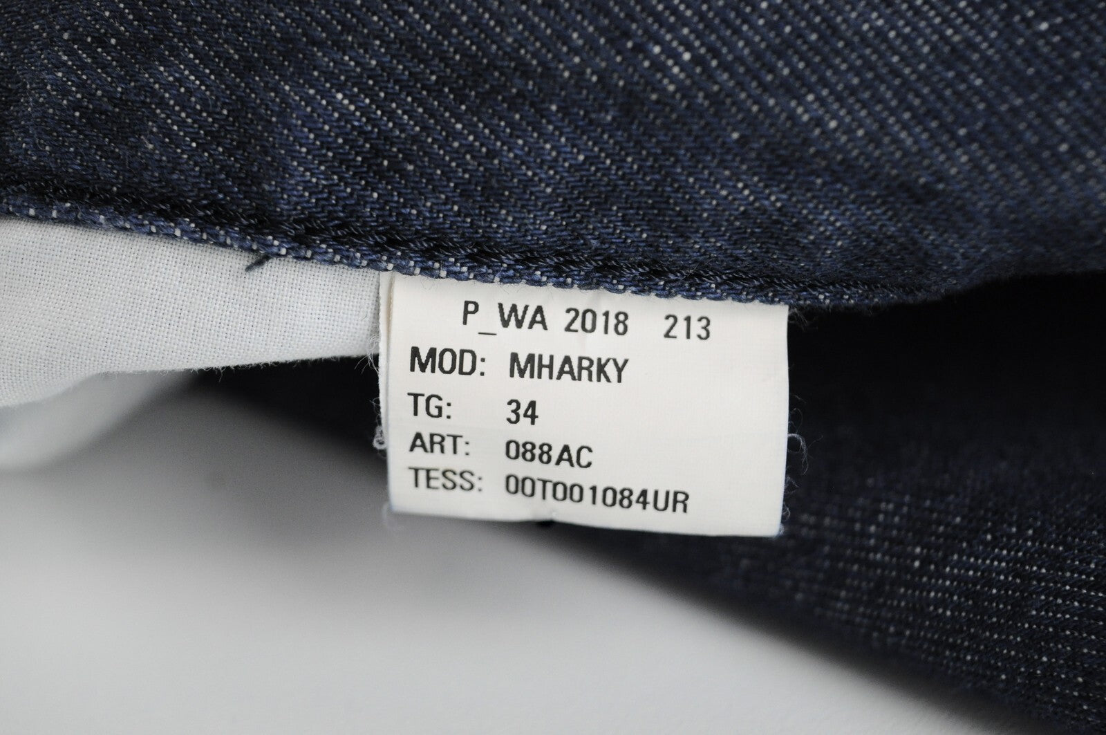 DIESEL Mharky 088AC vyriški džinsai W34 Slim su sagomis, mėlyni, skalbti 