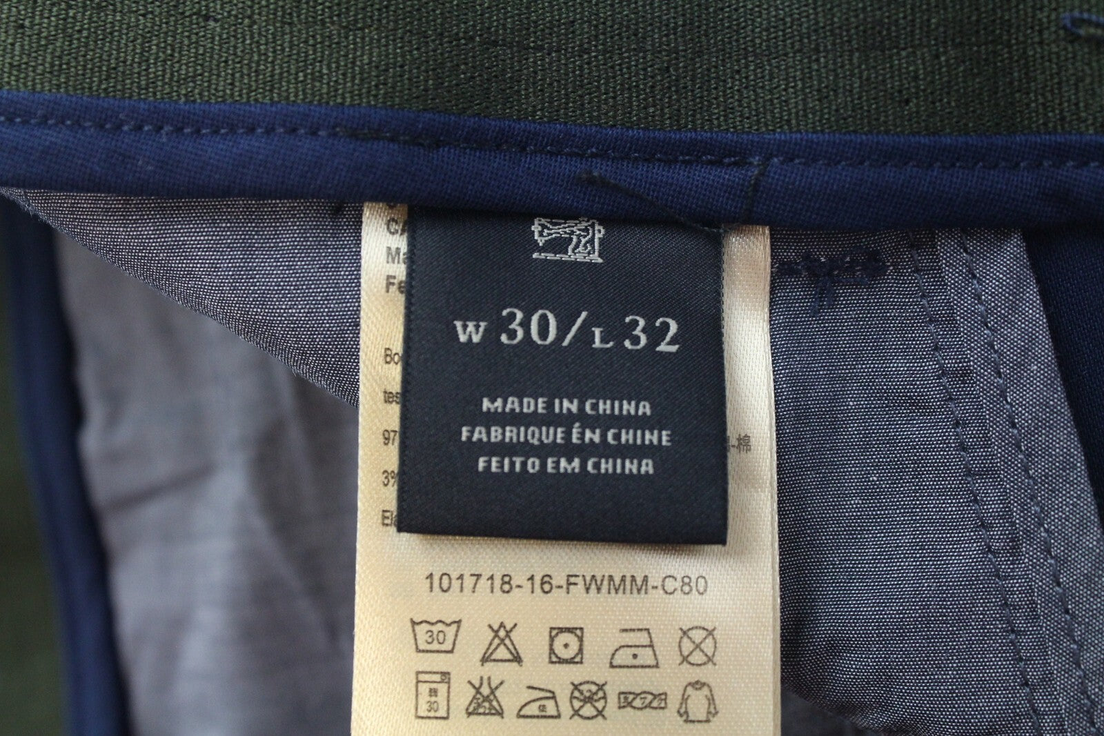 SCOTCH & SODA Mott Mens Trousers W30/L32 Navy  Stretch Super Slim Classic