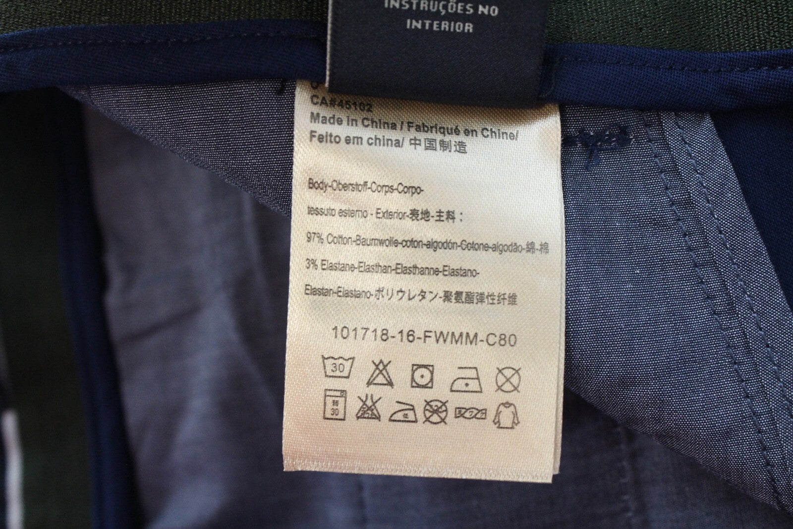 SCOTCH & SODA Mott Mens Trousers W30/L32 Navy  Stretch Super Slim Classic