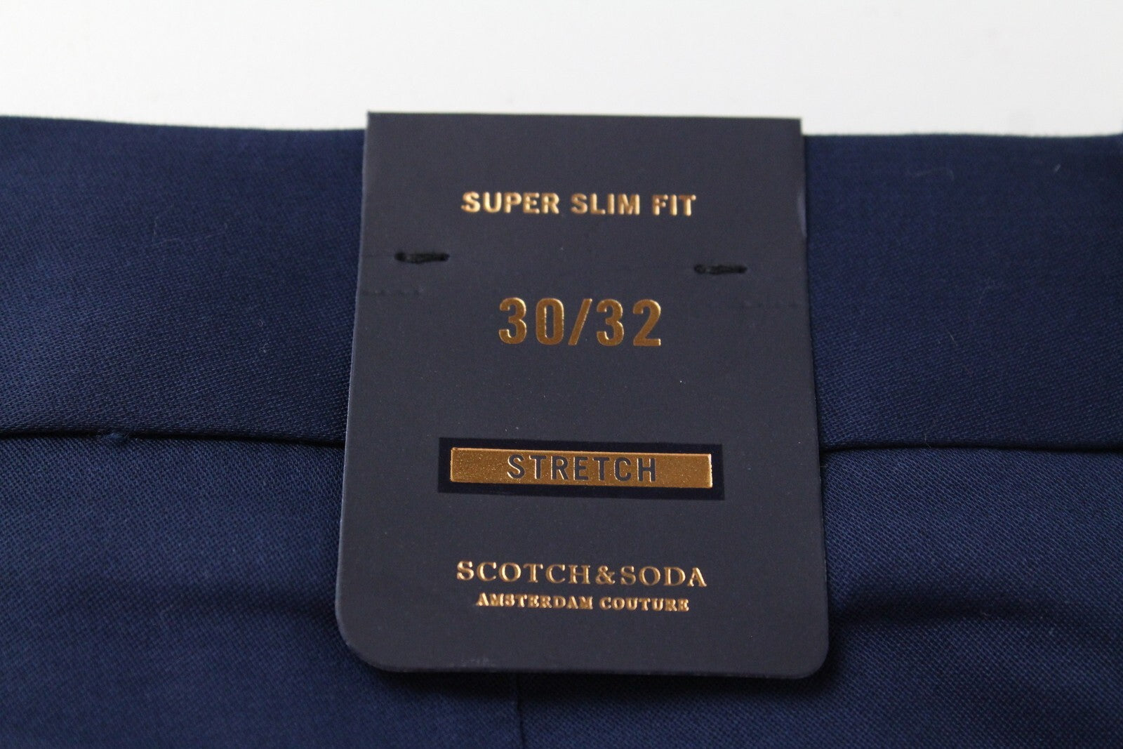 SCOTCH & SODA Mott Mens Trousers W30/L32 Navy  Stretch Super Slim Classic