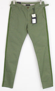 SCOTCH & SODA Mott Mens Trousers W29/L34 Green  Stretch Super Slim Chino