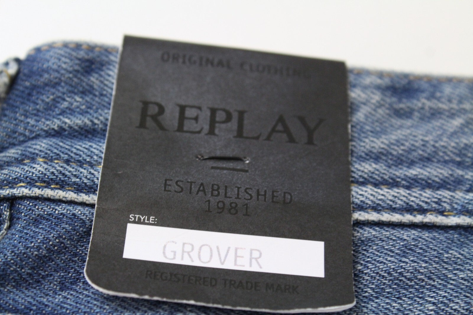 REPLAY Grover Mens Jeans W30/L34 Blue Straight   Washed Buttoned