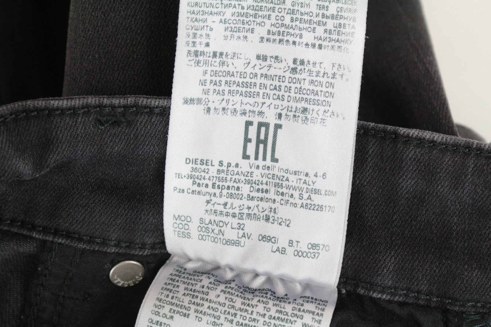 DIESEL Slandy 069GI Women's Jeans W24/L32 Distressed Aged Look Girls Slim Skinny