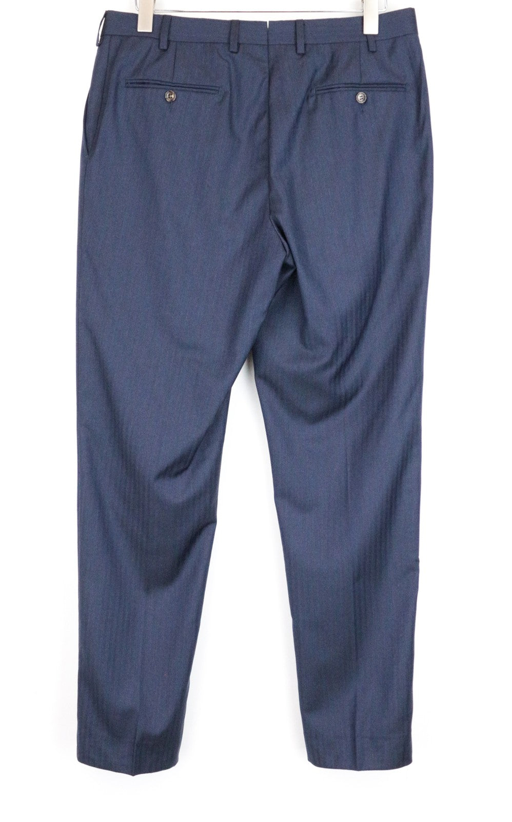 SUITSUPPLY Brescia Men's Trousers UK40R Dark Blue Woolen Zip-Fly