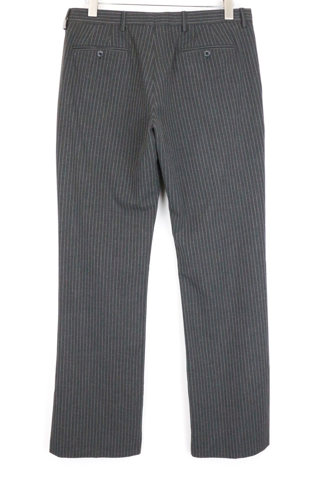 RICHMOND X Men's Trousers 48 Striped Grey Zip-Fly Chino Styled Classic Pocketed