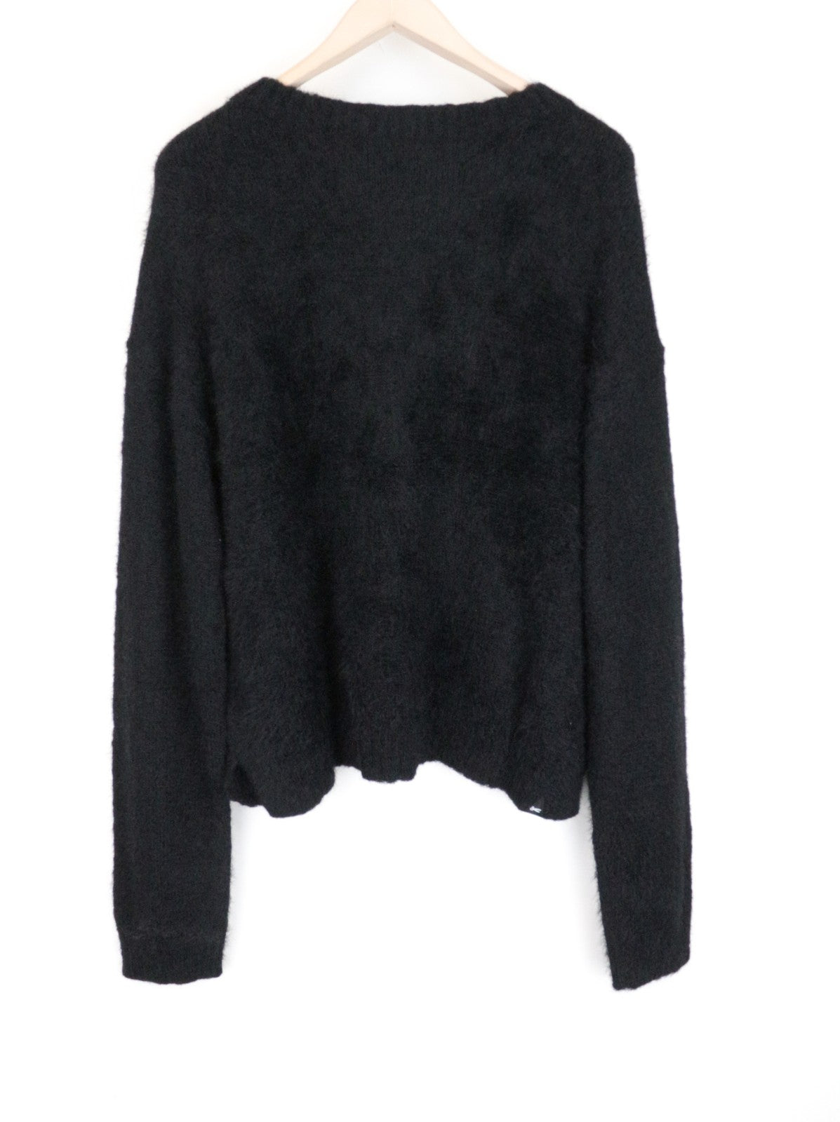 DENHAM Nikko Women's Sweatshirt L Wool Blend Knit Soft Shell Loose Sweater Black