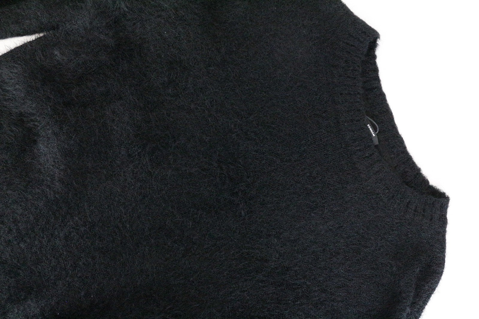 DENHAM Nikko Women's Sweatshirt L Wool Blend Knit Soft Shell Loose Sweater Black