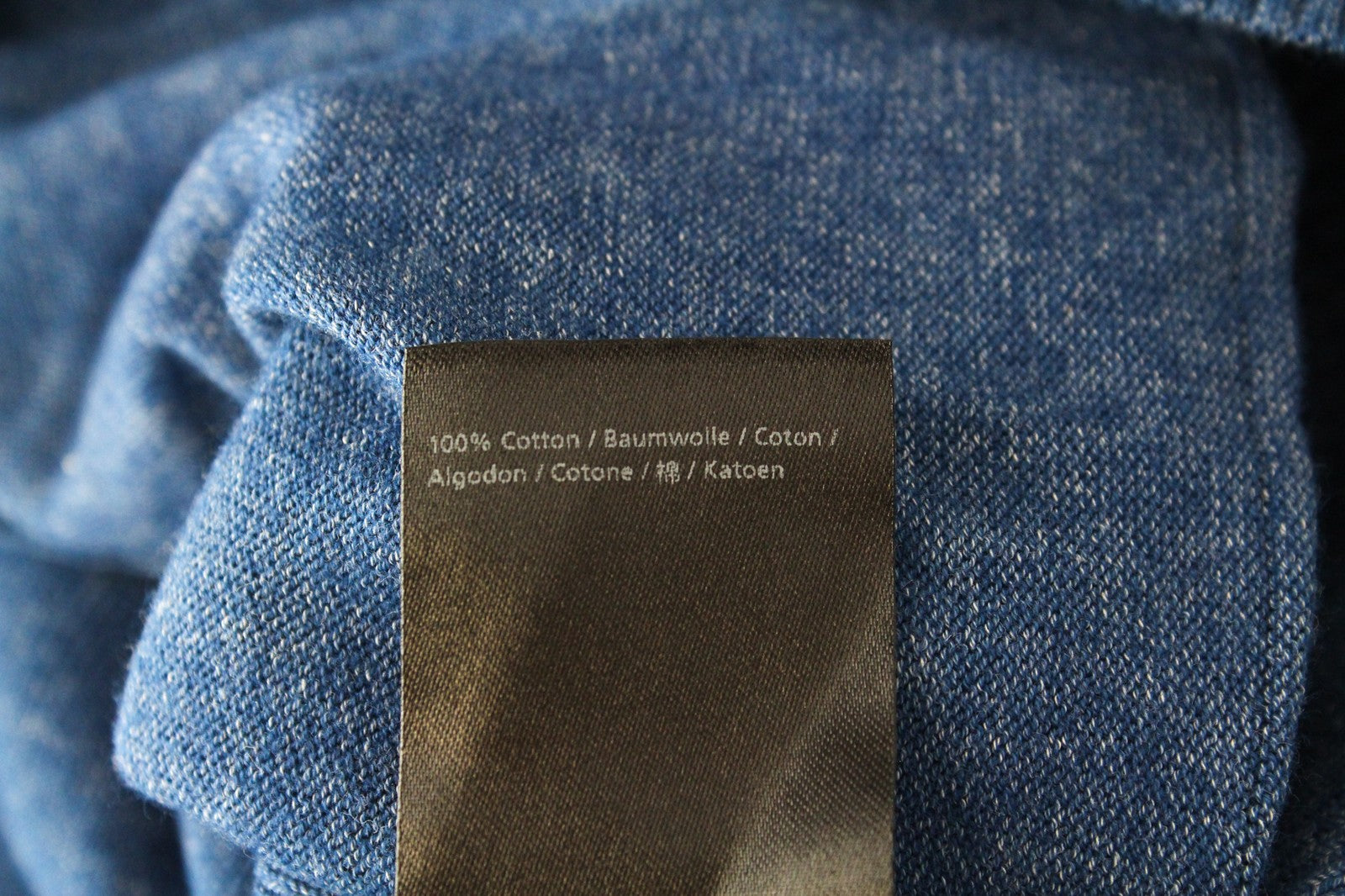 DENHAM Sheffield Men's Sweatshirt 2XL Tight-Knit Blue Pure Cotton Cardigan