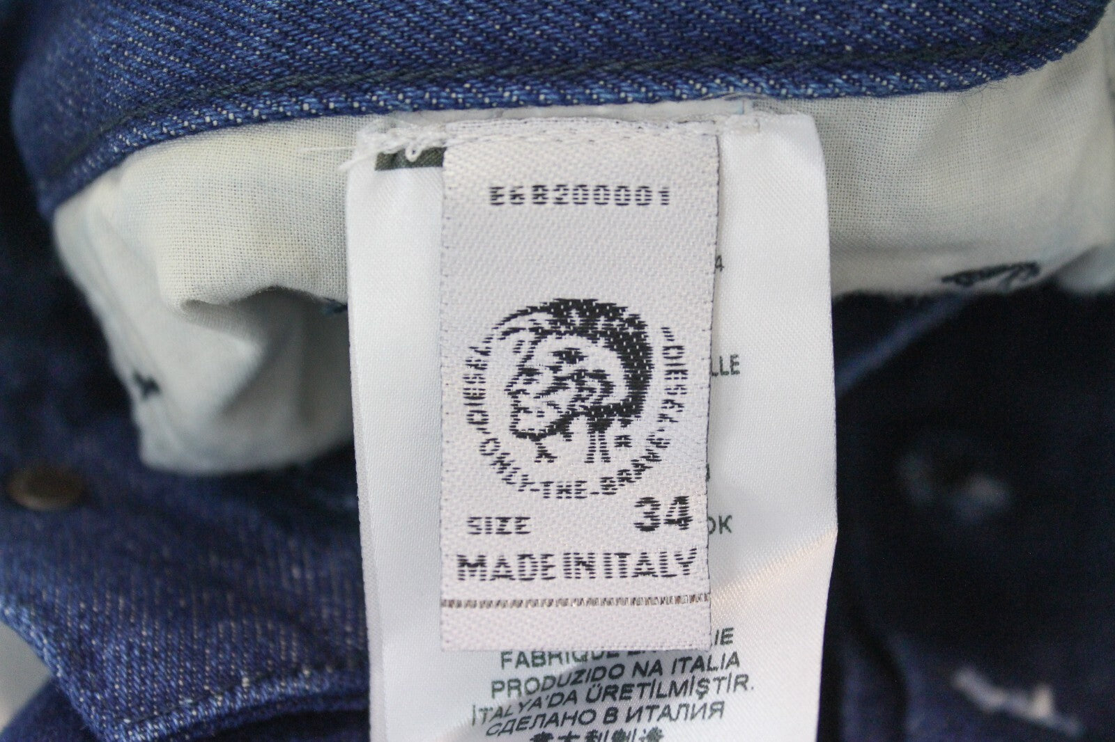 DIESEL Mharky 0078F vyriški džinsai W34 mėlyni, įprasti, netempiami, su sagomis 