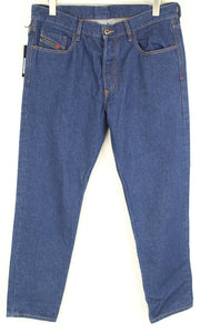 DIESEL Mharky 0706Q vyriški džinsai W34/L32 Slim Classic Mid Blue su sagomis 