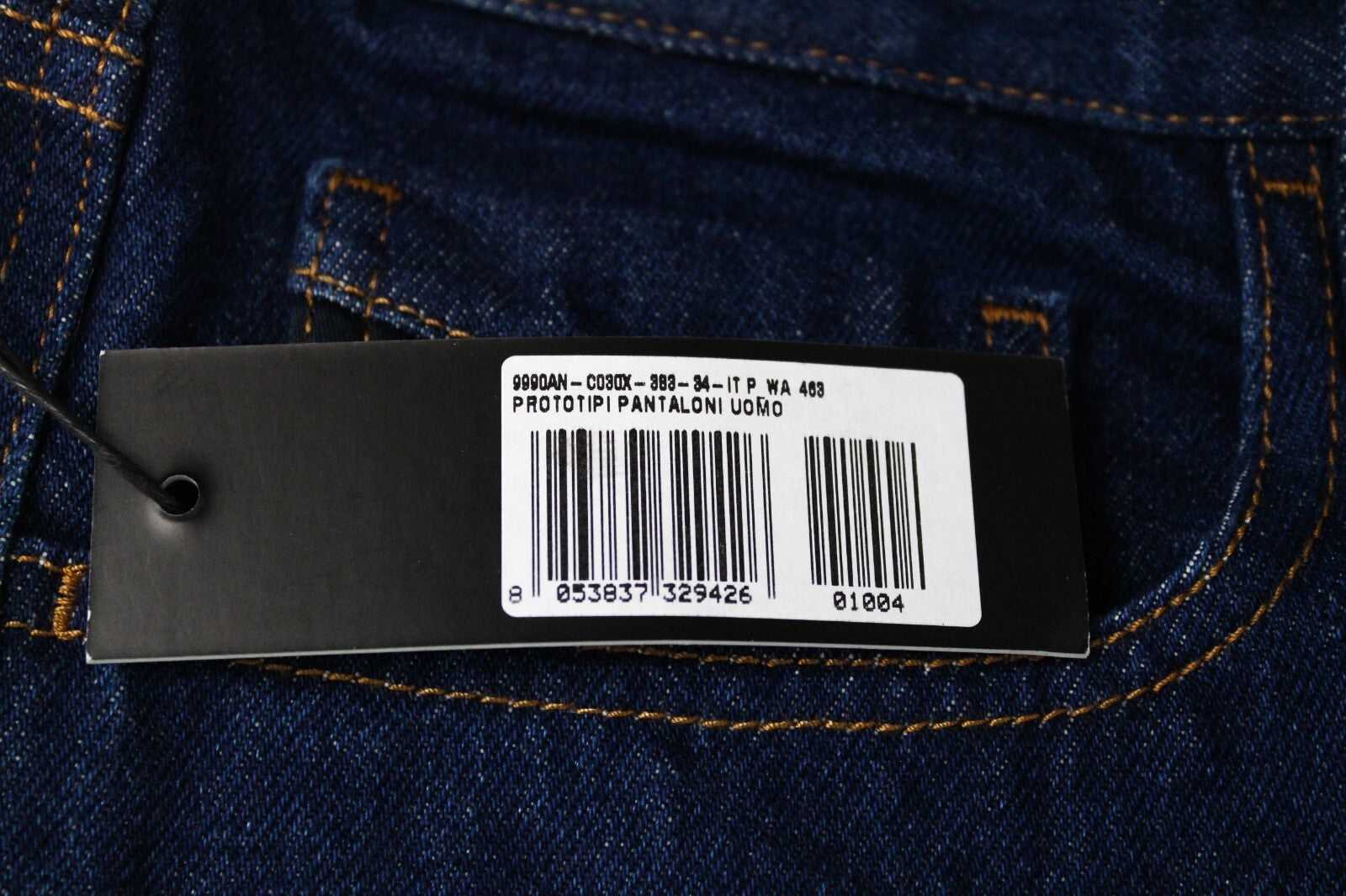 DIESEL Mharky 0706Q vyriški džinsai W34/L32 Slim Classic Mid Blue su sagomis 