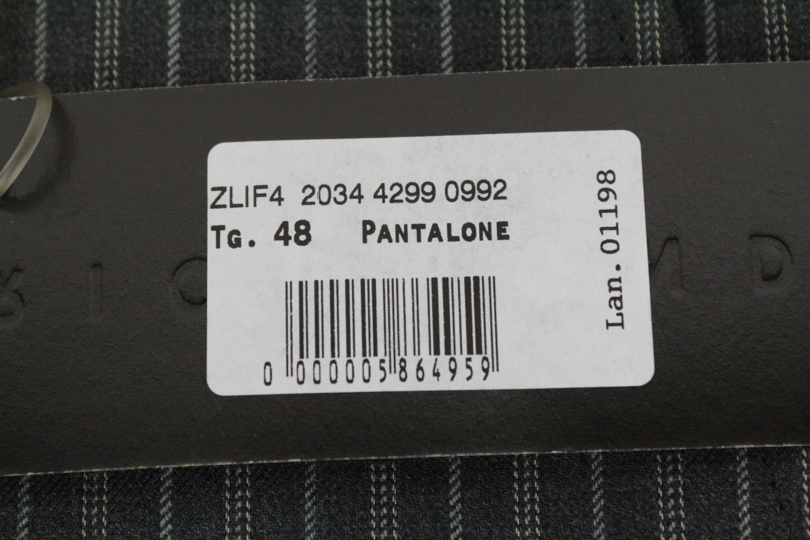 RICHMOND X Men's Trousers 48 Classic Pocketed Striped Grey Zip-Fly Virgin Wool