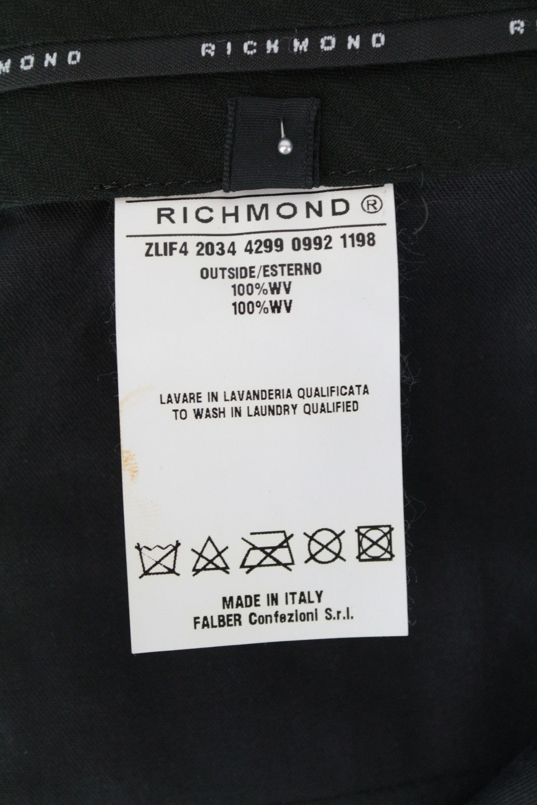 RICHMOND X Men's Trousers 48 Classic Pocketed Striped Grey Zip-Fly Virgin Wool