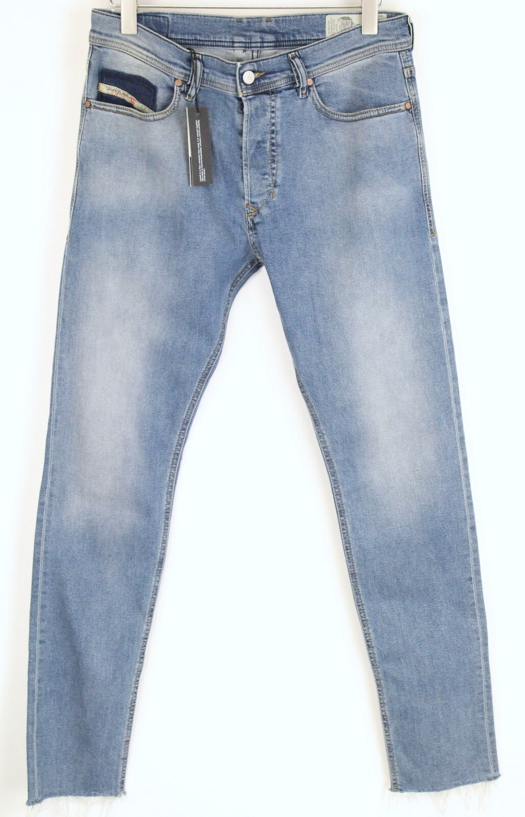 DIESEL Tepphar-R 084SV Mens Jeans W31/L32 Light Blue Slim  Buttoned Carrot