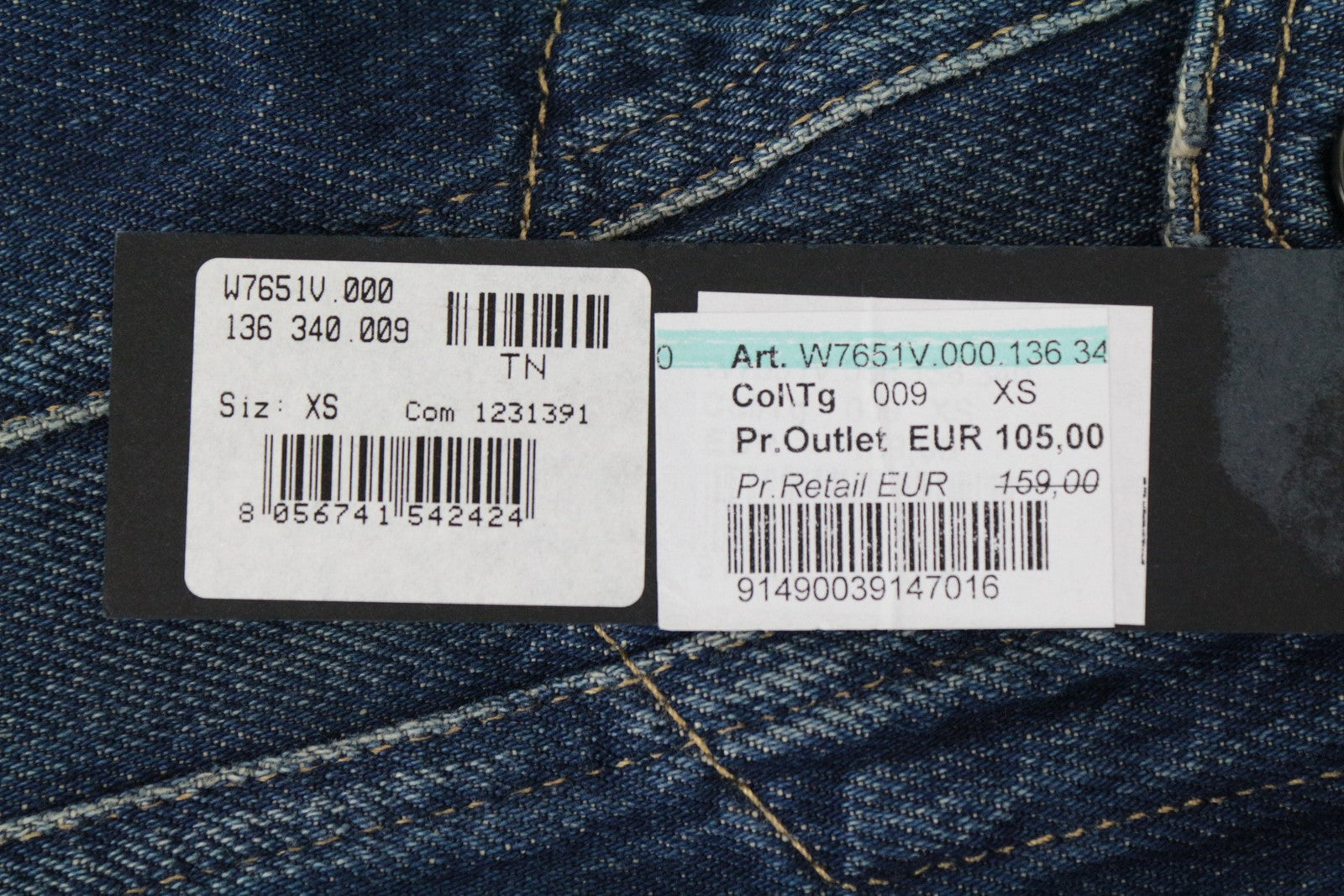 REPLAY Women's Jacket XS Washed Out Denim Short Length Black Collar Distressed