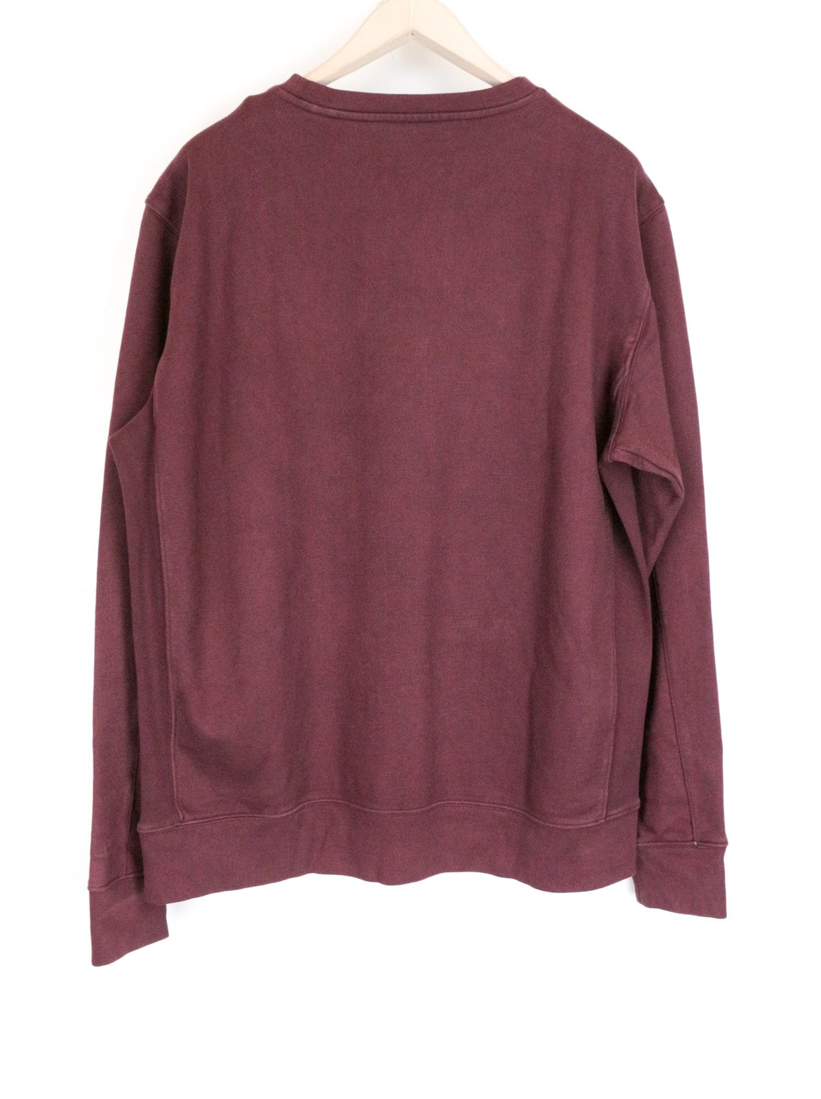 REPLAY Men's Sweatshirt 2XL Pure Cotton Logo Print Burgundy Crew Neckline Casual