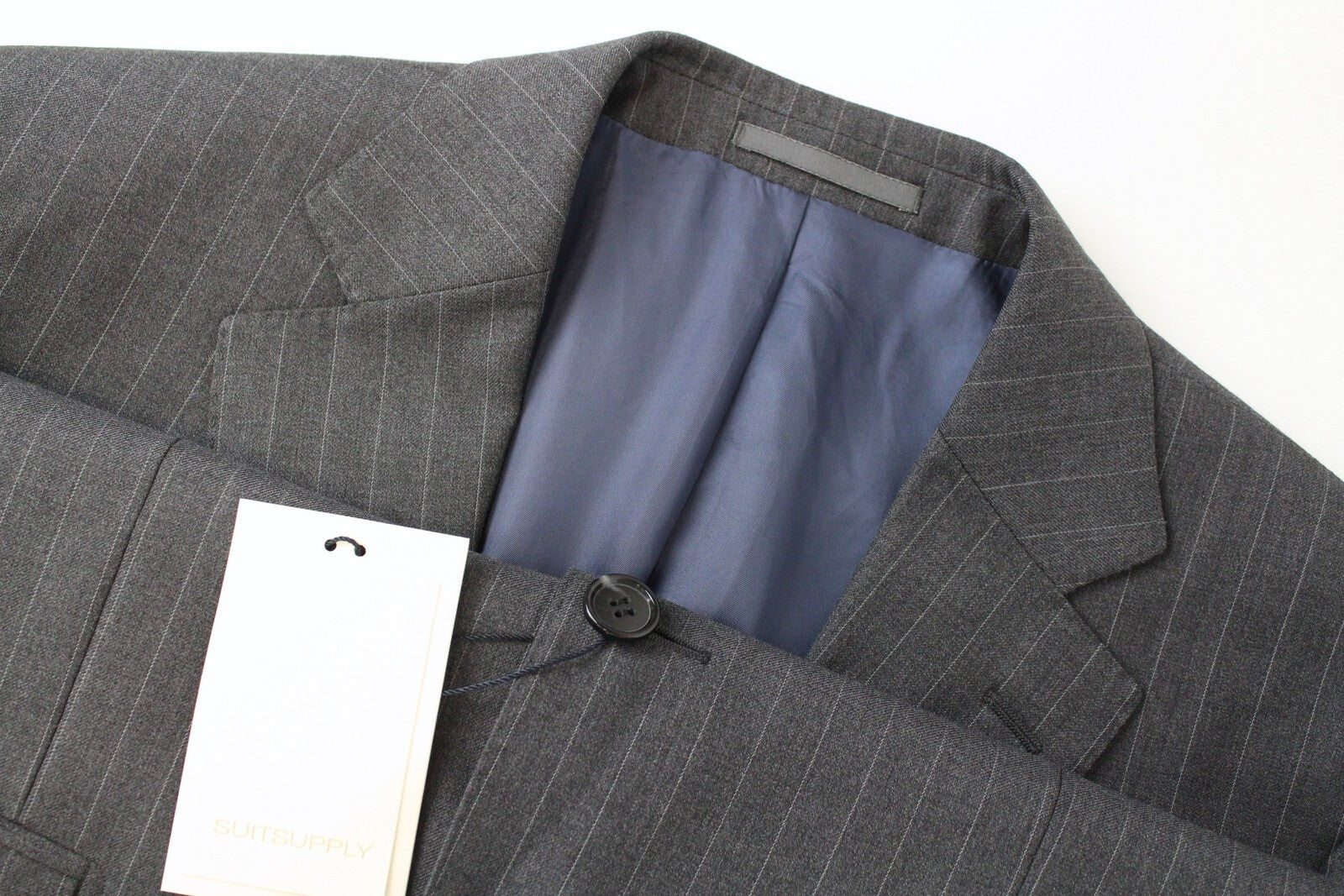 SUITSUPPLY Napoli Mens Blazer UK38R Grey Pinstripe Wool S110s Slim  Classic