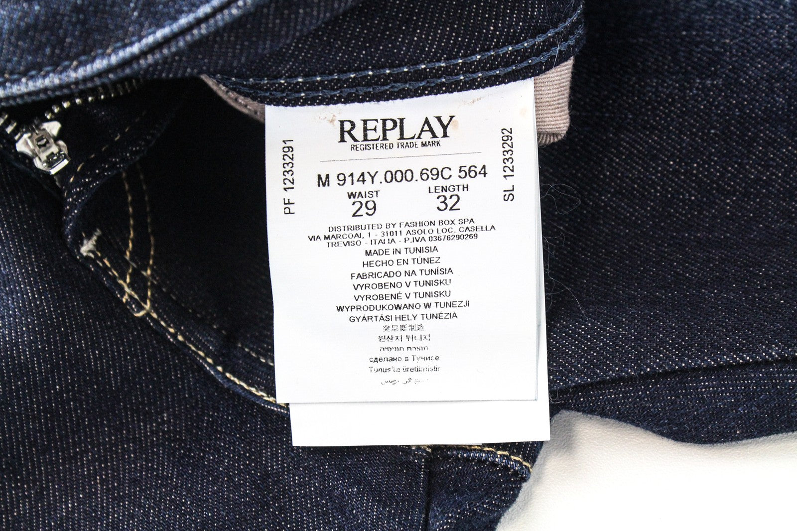 REPLAY Anbass Ice Blast Men's Jeans W29/L32 Slim Fit Washed Out Blue Stretch