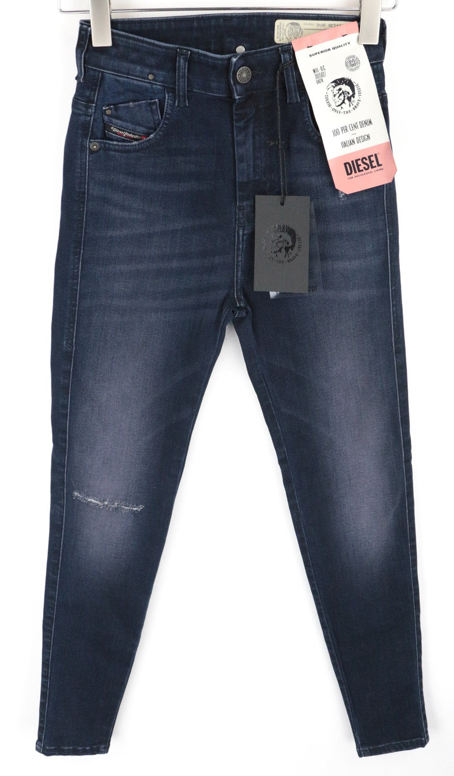 DIESEL Slandy-High 0870C Women's Jeans W24/L30 Super Slim Skinny Distressed