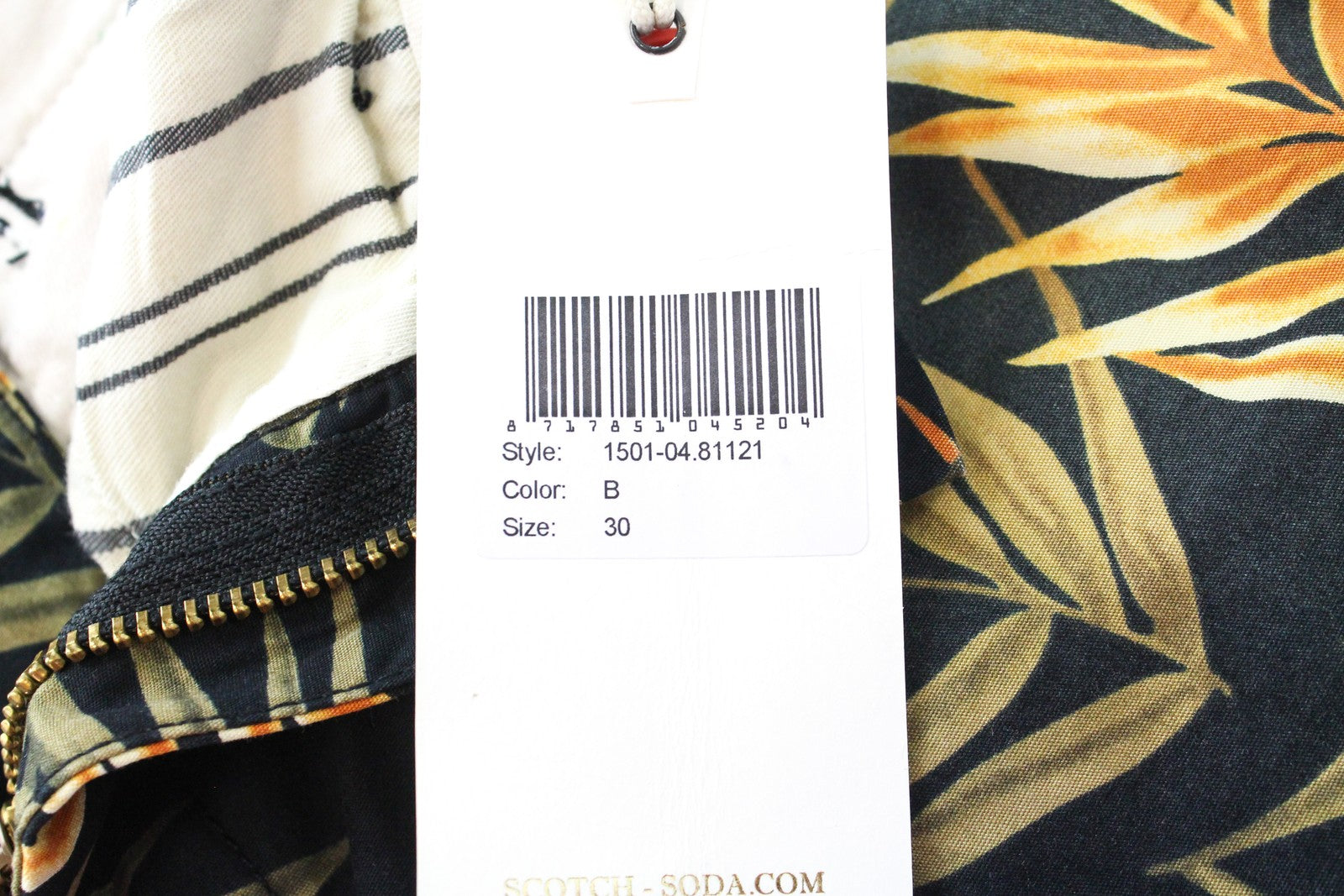 SCOTCH & SODA  Couture Mens W30 Black Shorts Patterned  Washed Look