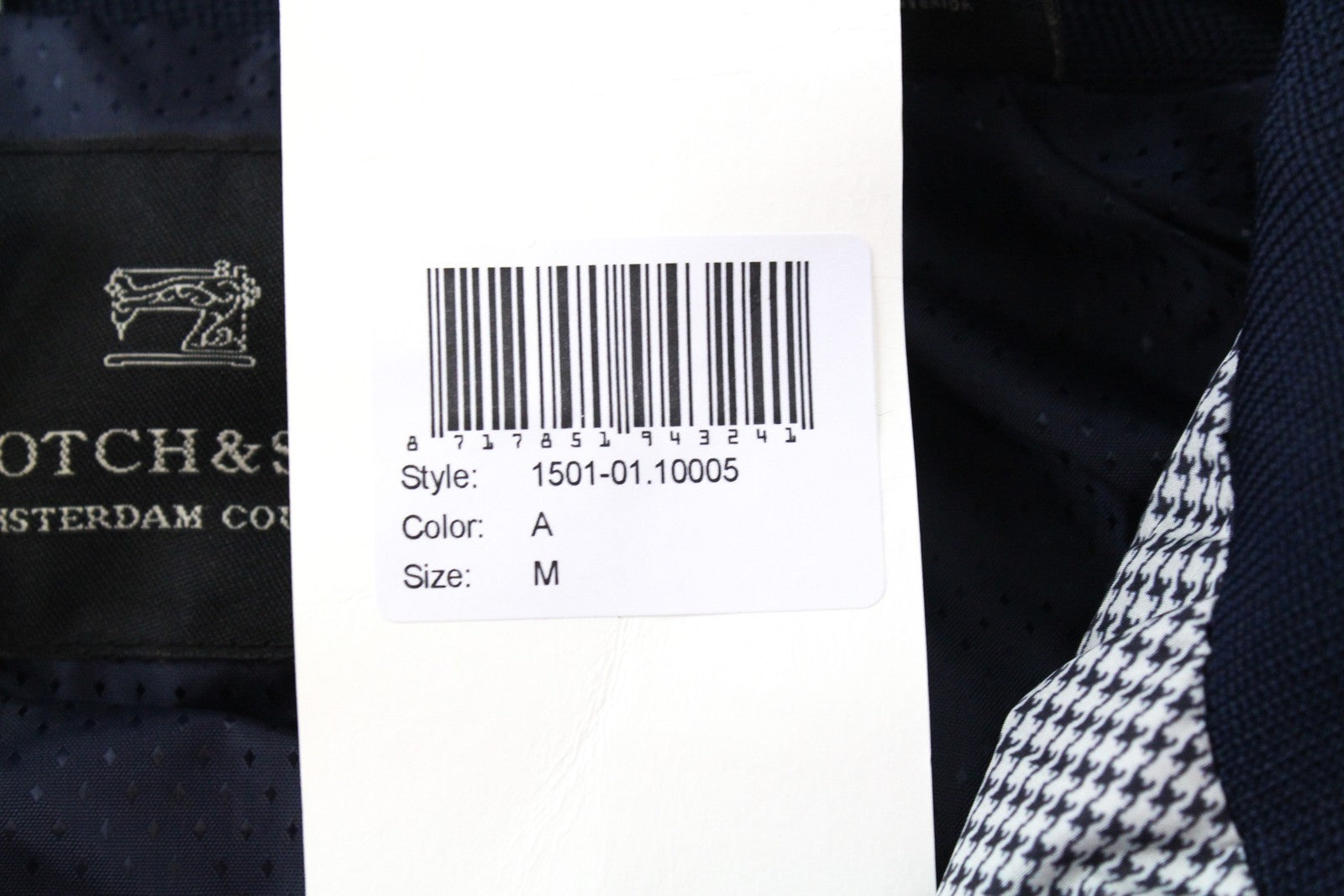 SCOTCH & SODA  Couture Jacket M Mens Grey Houndstooth Lined Patterned Coat