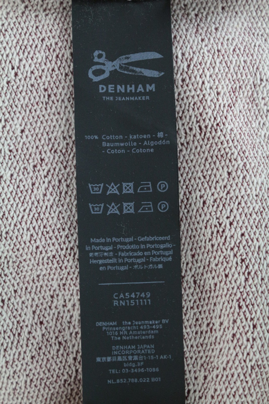 DENHAM Hummingbird Women's Sweatshirt 2XS Long Sleeved Crew Embroidered Burgundy