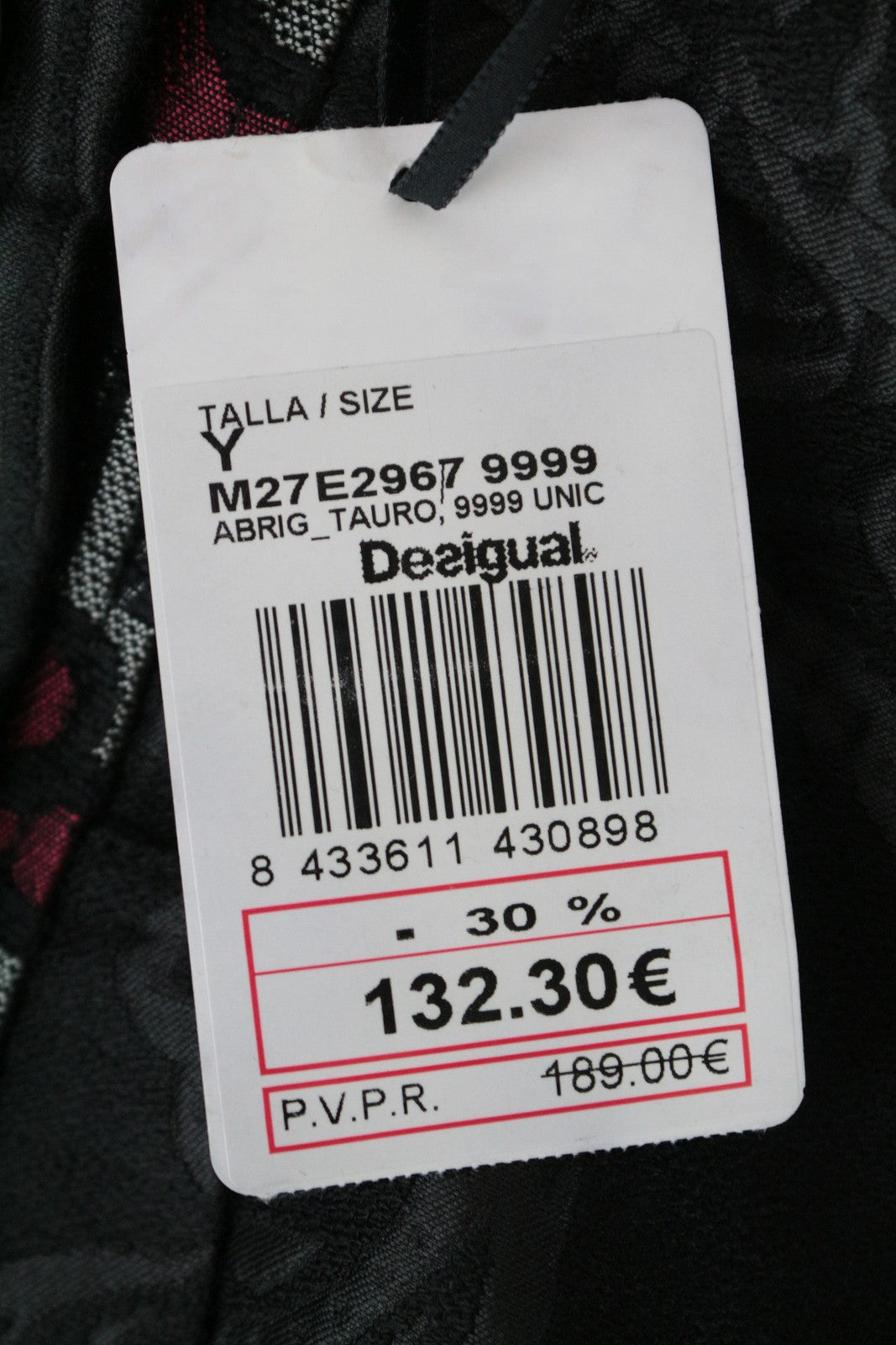 DESIGUAL Abrig Tauro Women's Coat ~36 Abstract Print Mid-Length Double-Breasted