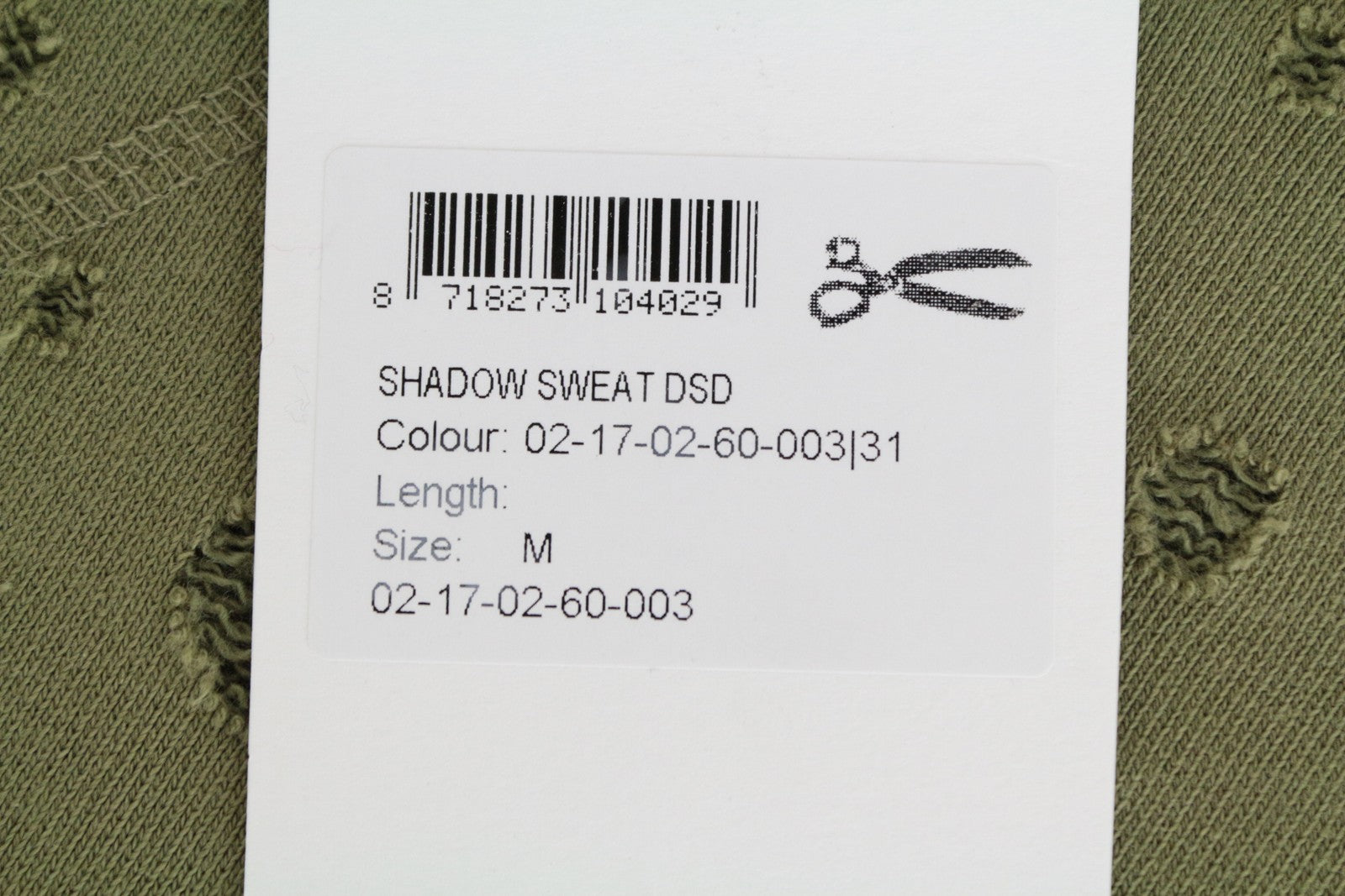 DENHAM Shadow Women's Sweatshirt M Distressed Khaki Green Long Sleeved Crew Neck