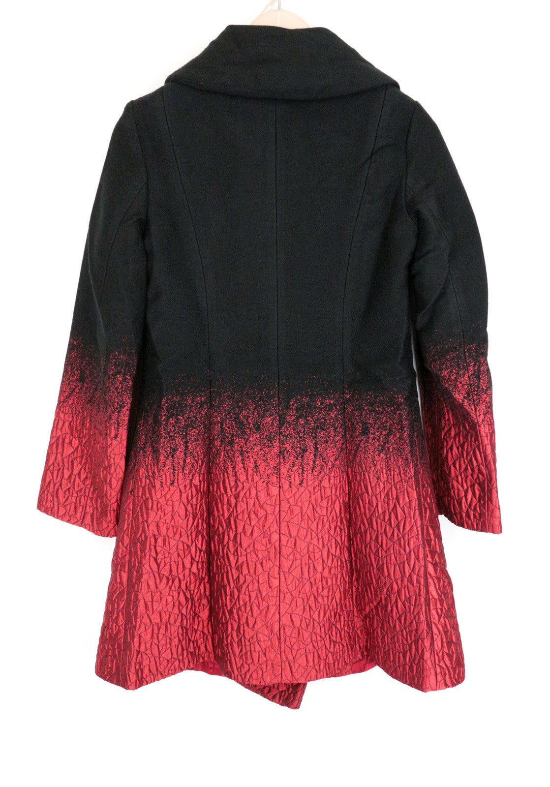 DESIGUAL Chaq Suenos Liquidos Women's Coat ~36 Mid-Length Ombre Styled Collared