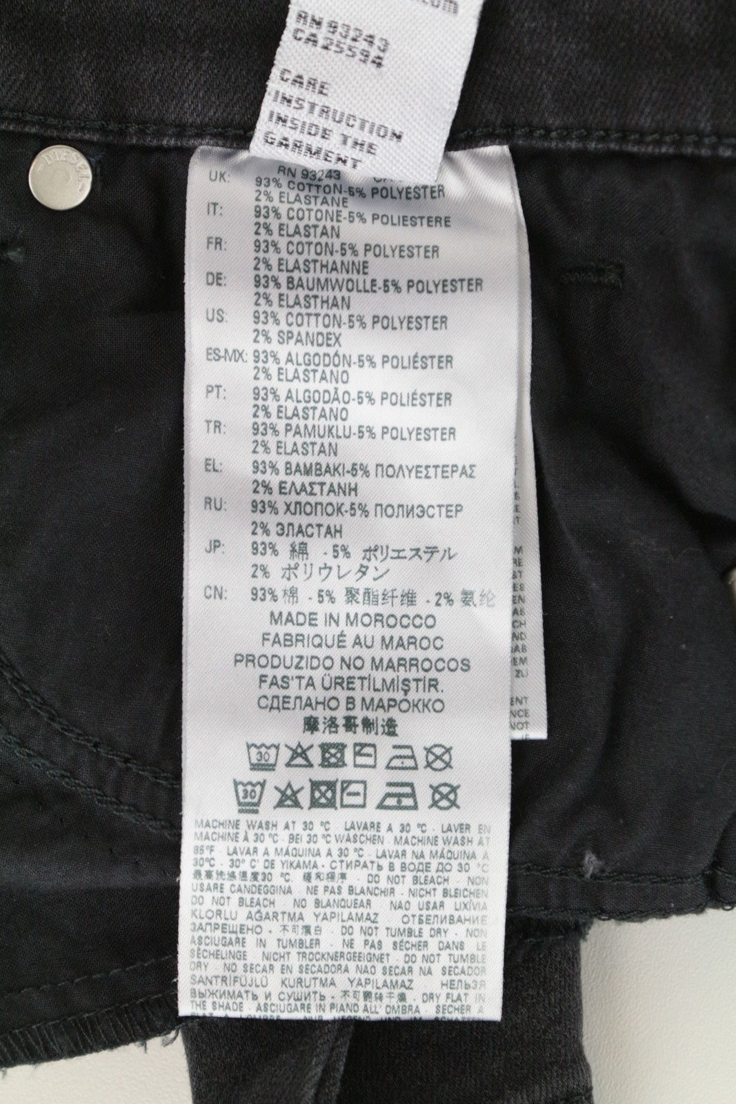 DIESEL Slandy 069GI Women's Jeans W30/L32 Slim Skinny Distressed Denim Grey