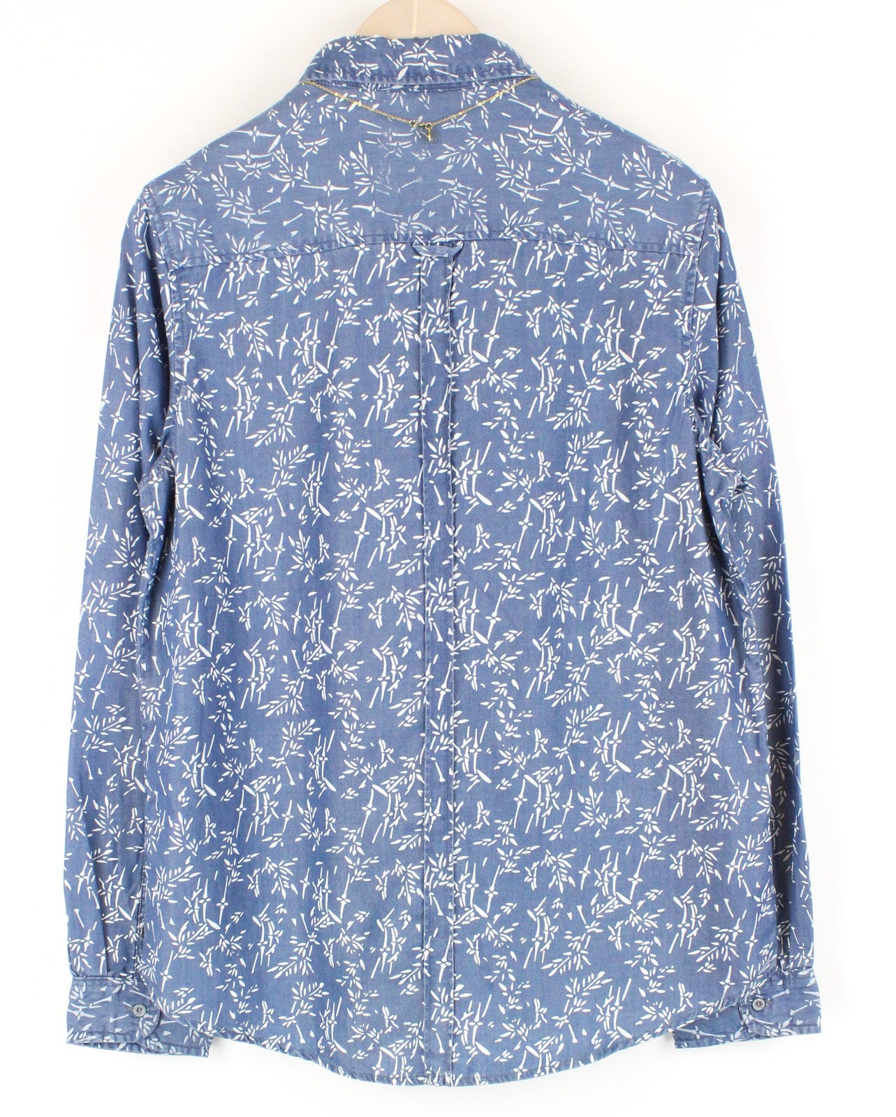 MAISON SCOTCH Womens  Style Shirt L Blue Pocketed Long Sleeve Patterned