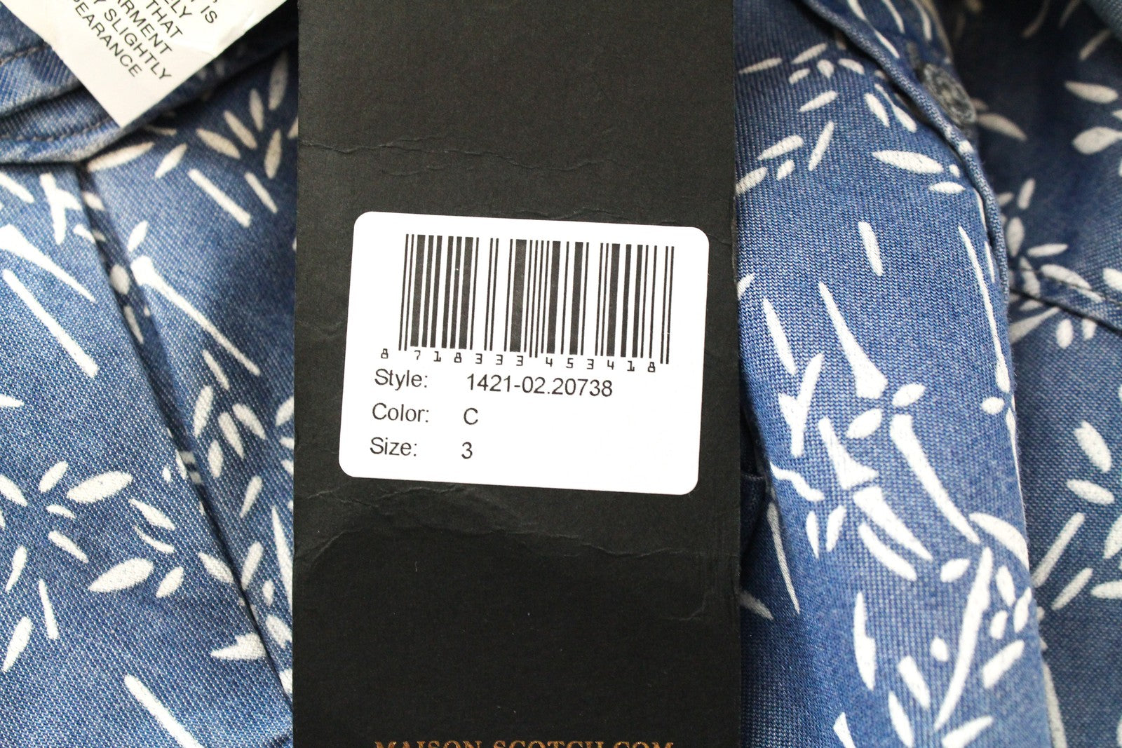 MAISON SCOTCH Womens  Style Shirt L Blue Pocketed Long Sleeve Patterned