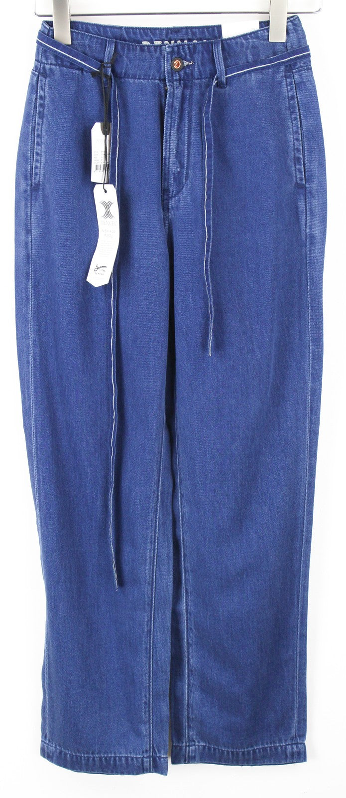 DENHAM Brady Jeans W24/L26 Wide Leg Lightweight   Blue Belted
