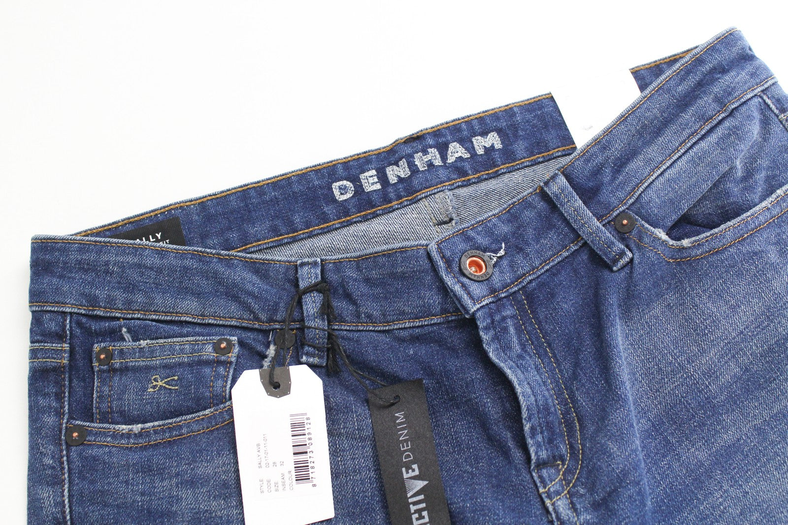 DENHAM Sally W28/L32 Straight Jeans Blue  Stretch Washed  Womens