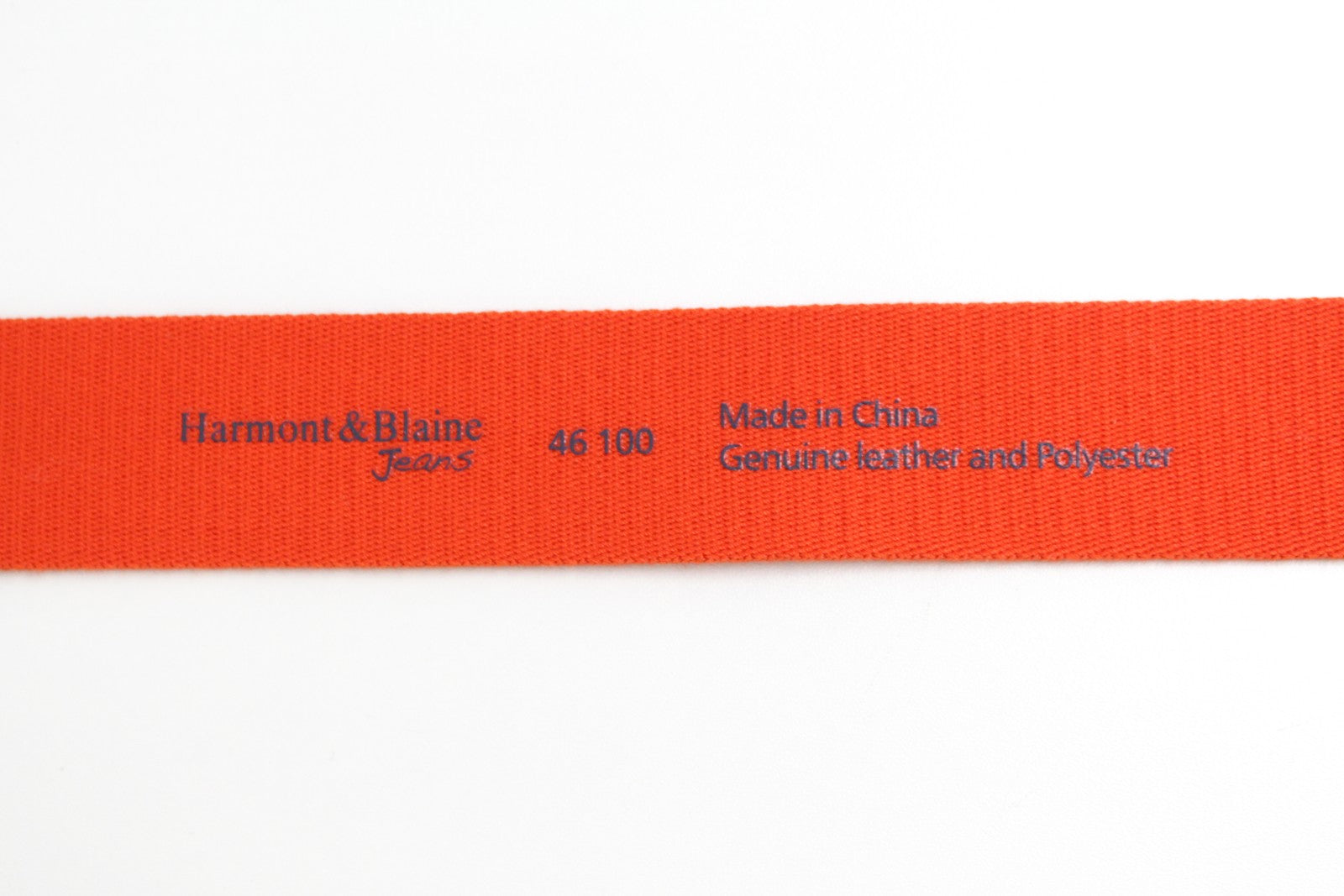 HARMONT & BLAINE 100cm Orange Belt Squared Tip Beige Leather  Style