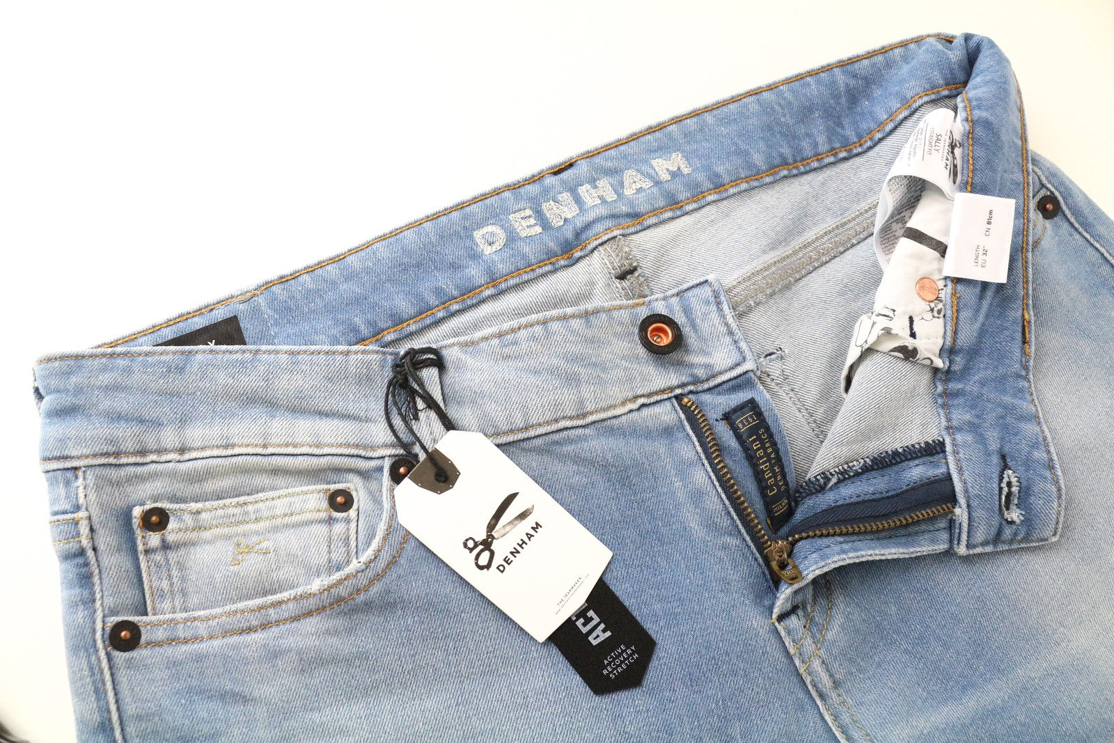 DENHAM Sally W28/L32 Straight Jeans Stretch  Washed Blue