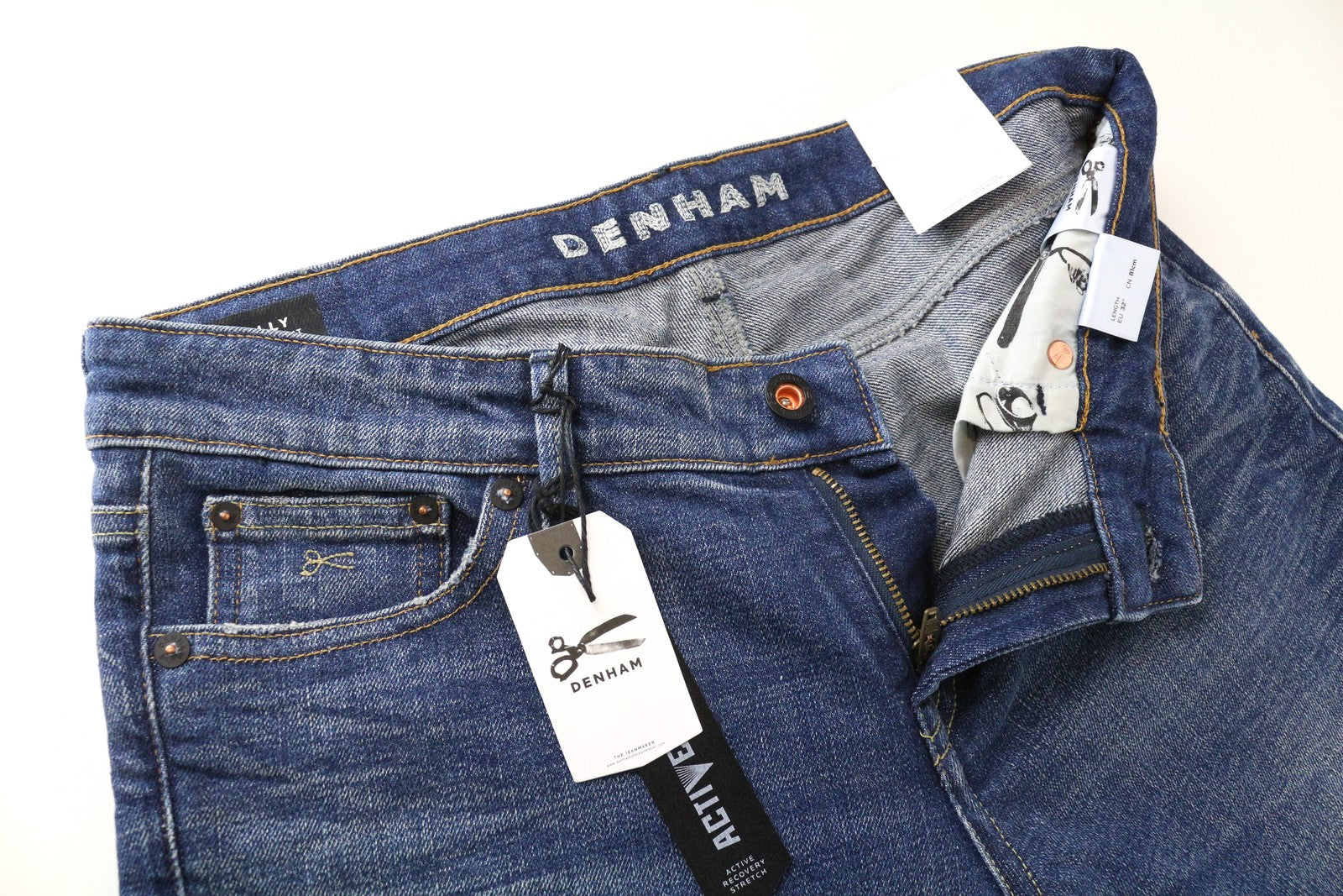 DENHAM Sally W27/L32  Stretch Jeans Washed Blue Straight  Womens