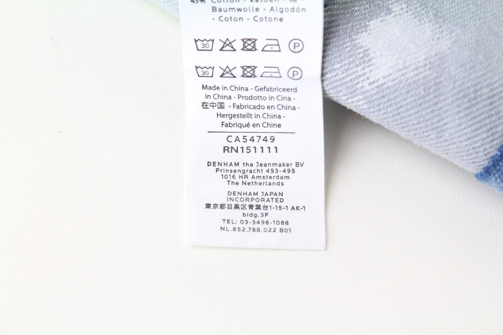 DENHAM Bonnie Jeans W23/L28 Blue Flared Linen  Washed Aged Look Painted