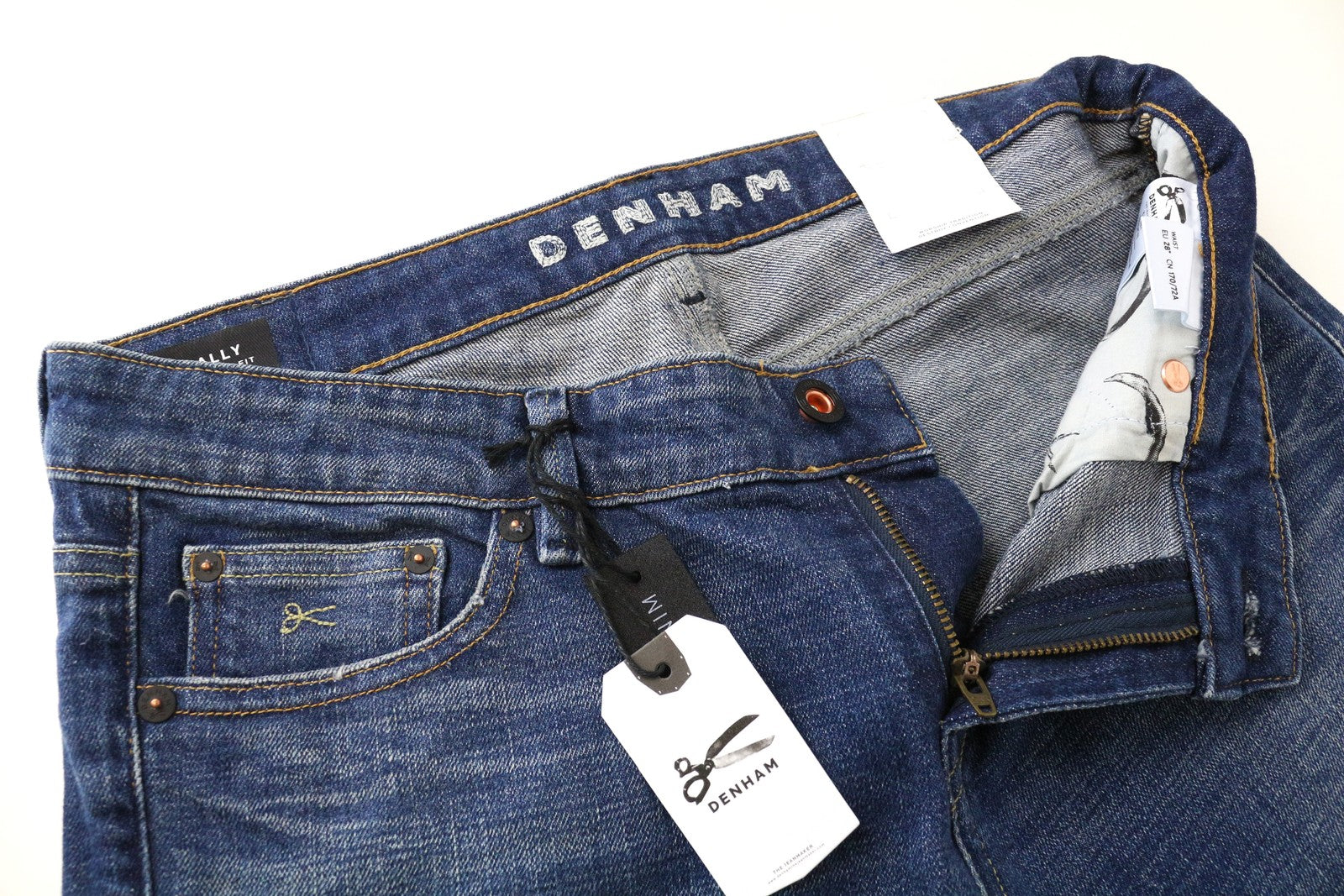 DENHAM Sally W28/L34 Straight  Jeans Blue 5-Pocket  Stretch Womens