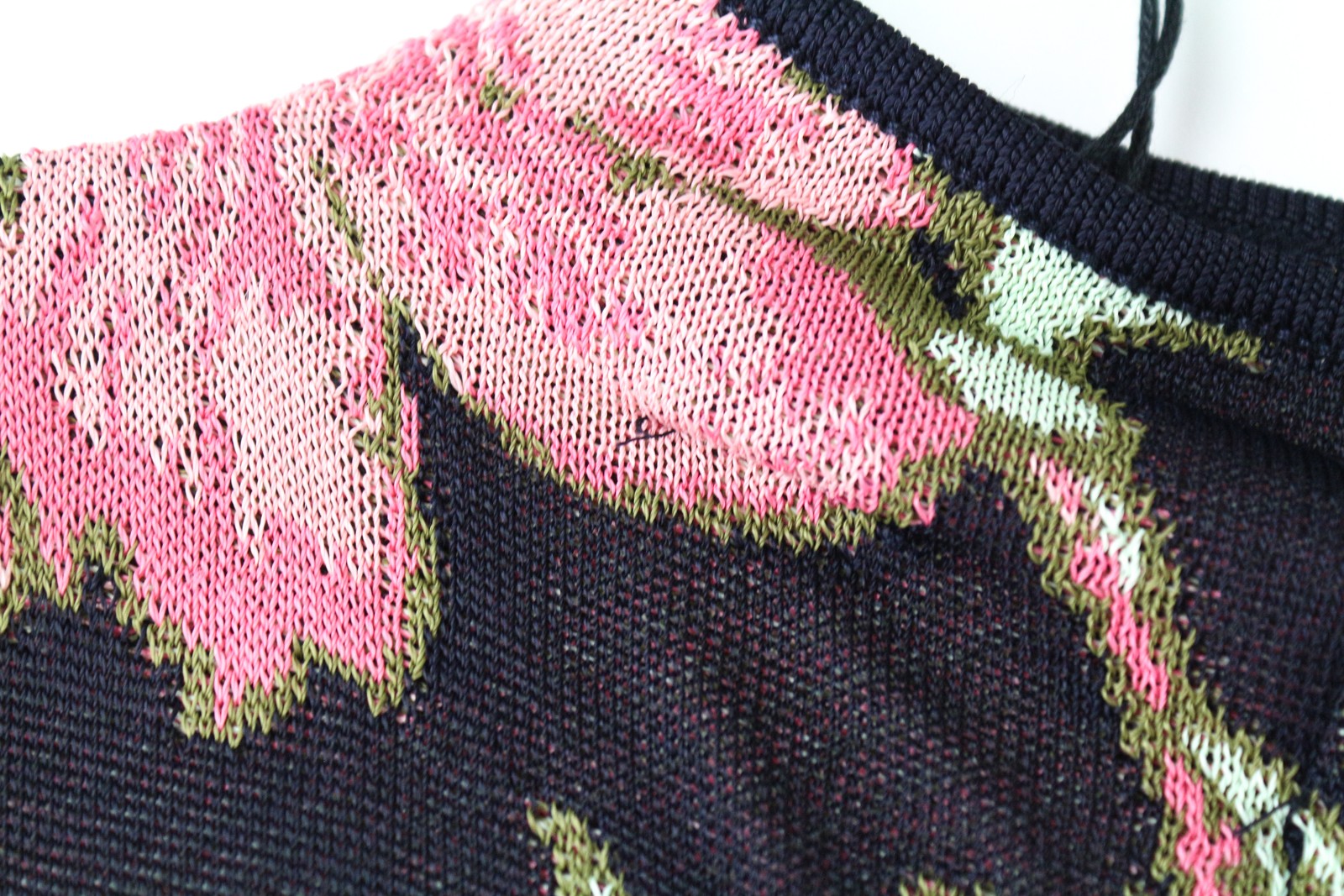 MAISON SCOTCH Knitted Pullover T-Shirt M Navy Flower Print Sleeveless