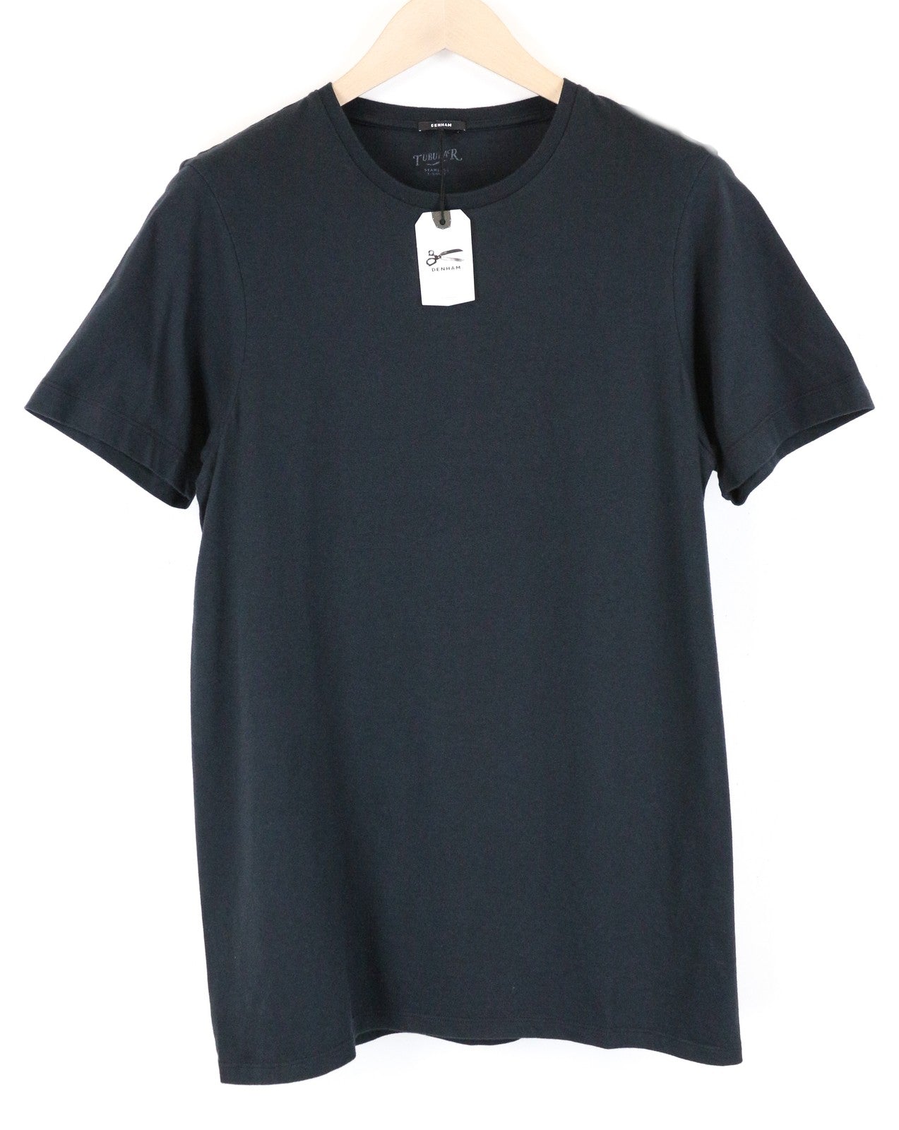 DENHAM Tubular  T-Shirt S Washed Black Short Sleeve Pullover