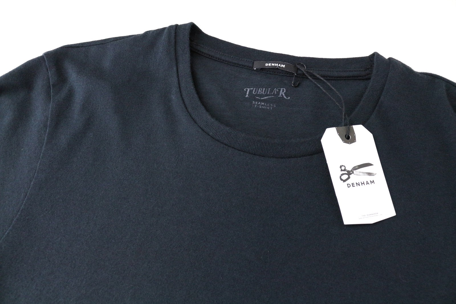 DENHAM Tubular  T-Shirt S Washed Black Short Sleeve Pullover