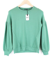 DENHAM Compass Sweatshirt 2XS Womens Green Pullover Stretch Long Sleeve