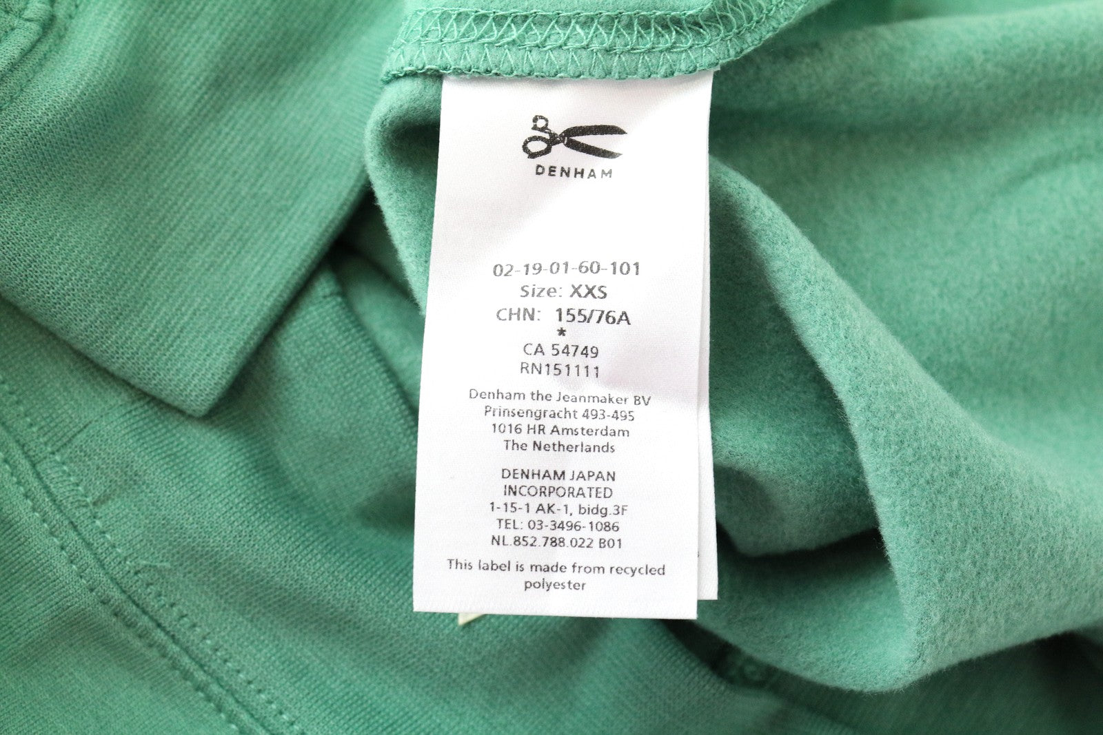 DENHAM Compass Sweatshirt 2XS Womens Green Pullover Stretch Long Sleeve