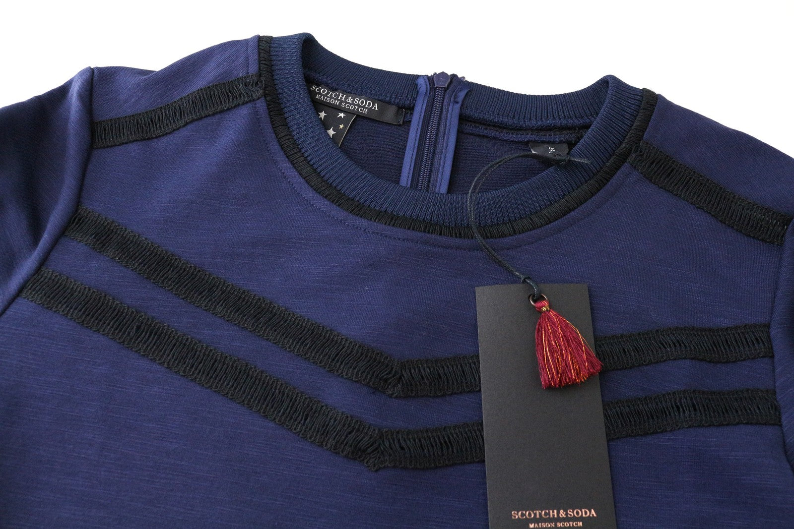 MAISON SCOTCH Navy Classic S Womens Zip Long Sleeve